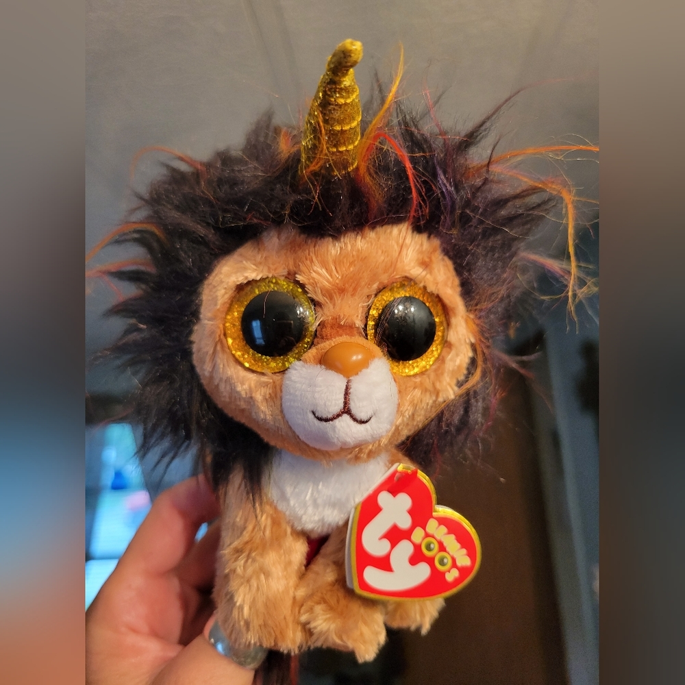 Ty beanie boo Ramsey the unicorn lion absolutely adorable